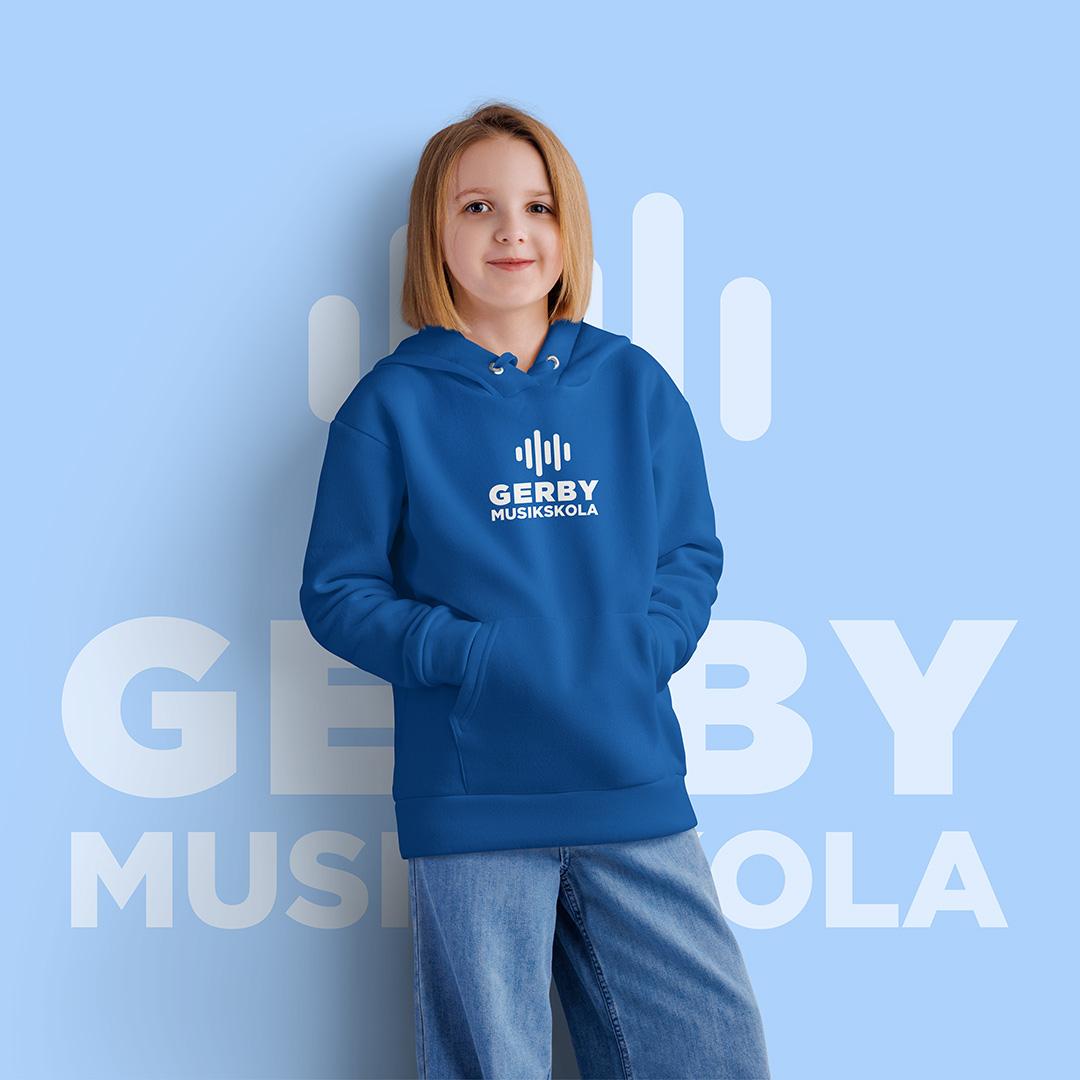 Bl&aring; huppare - Vit text